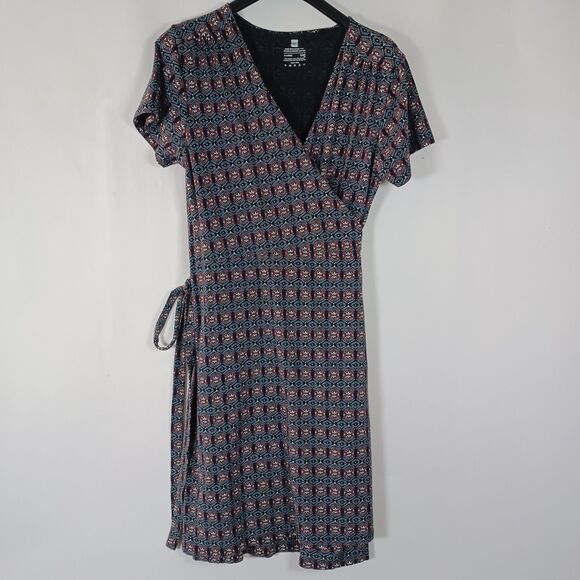 Pact Organic Cotton Wrap Dress XL Soft Casual Sustainable Office Eco Friendly - Picture 4 of 8